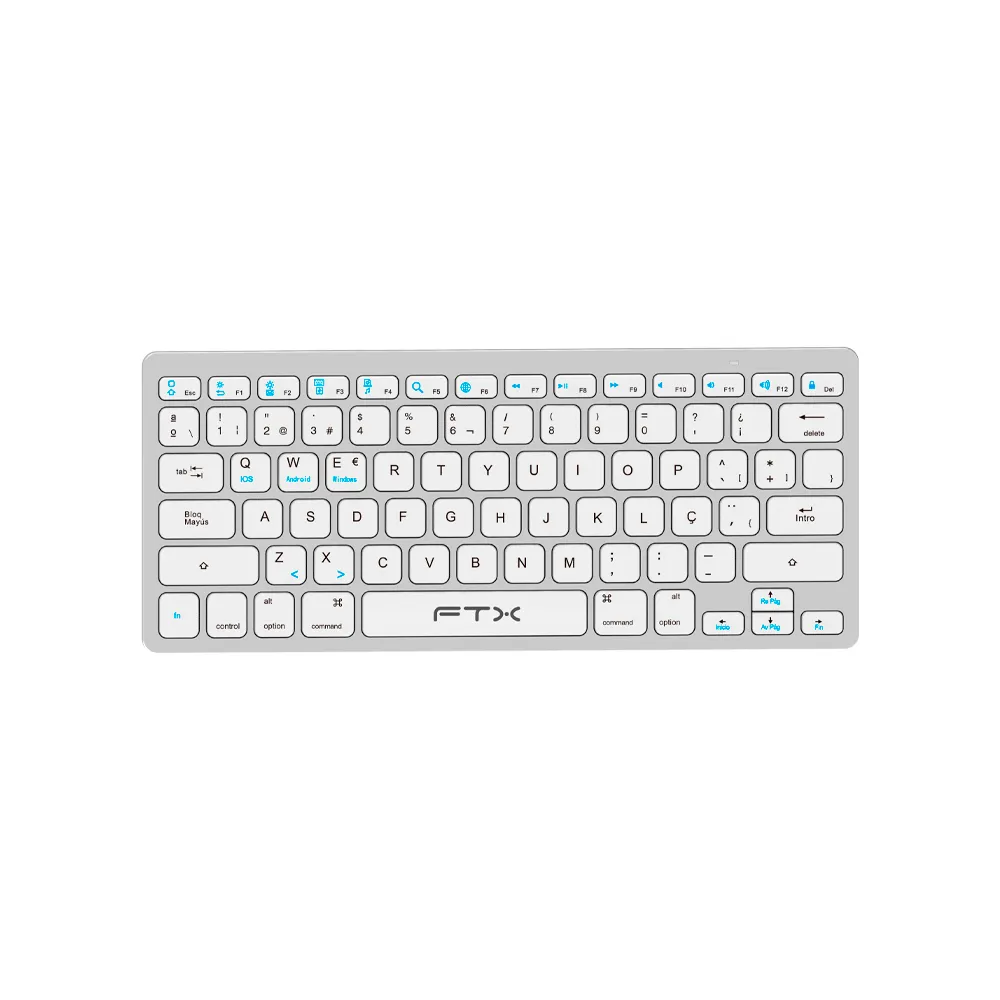 Teclado Ftx Ftxb1000 Ultra Slim Port Plata