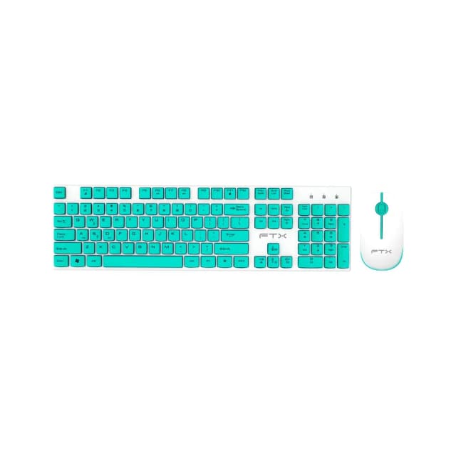 Teclado Wireless Ftx Ftxgk600 + Mouse Esp Branco/verde
