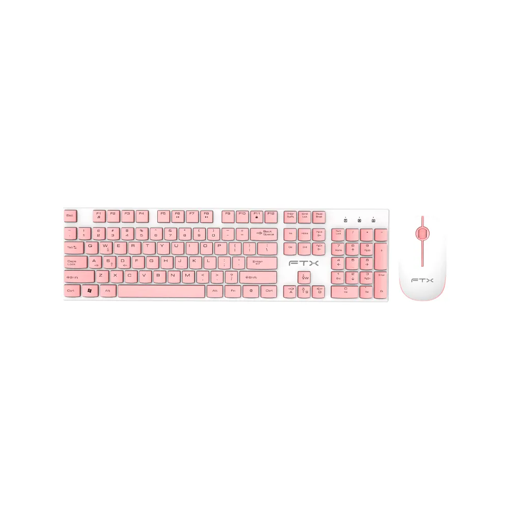 Teclados Ftx Ftxgk600 + Mouse Esp Blanco/rosa