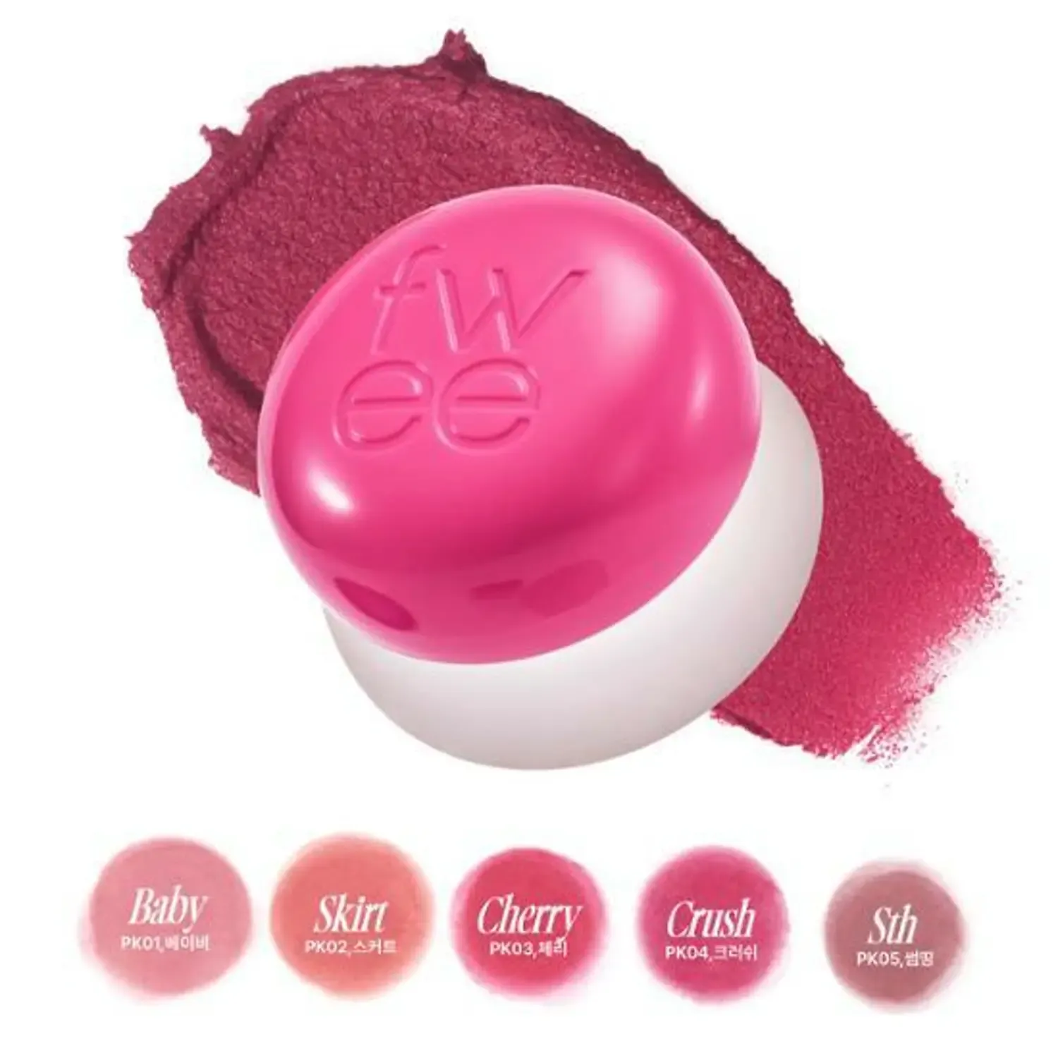 Fwee Rubor para Lábios e Bochechas Blurry Pudding Pot Pk03 Cherry