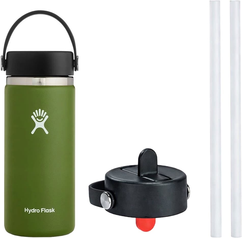 Garrafa Térmica Hydro Flask W16BTS306 473mL + Tampa Wsf001 - Oliva
