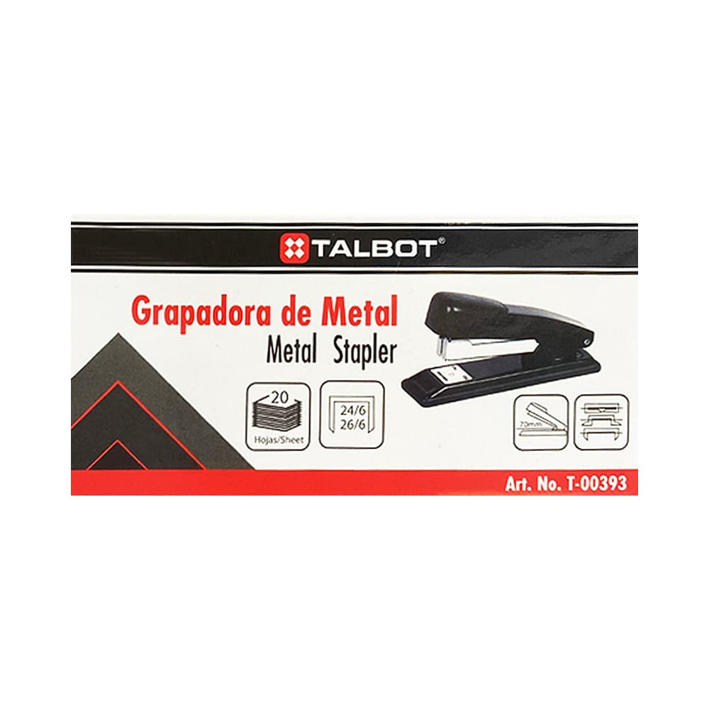 Grampeador de Metal Talbot T-00393 Preto