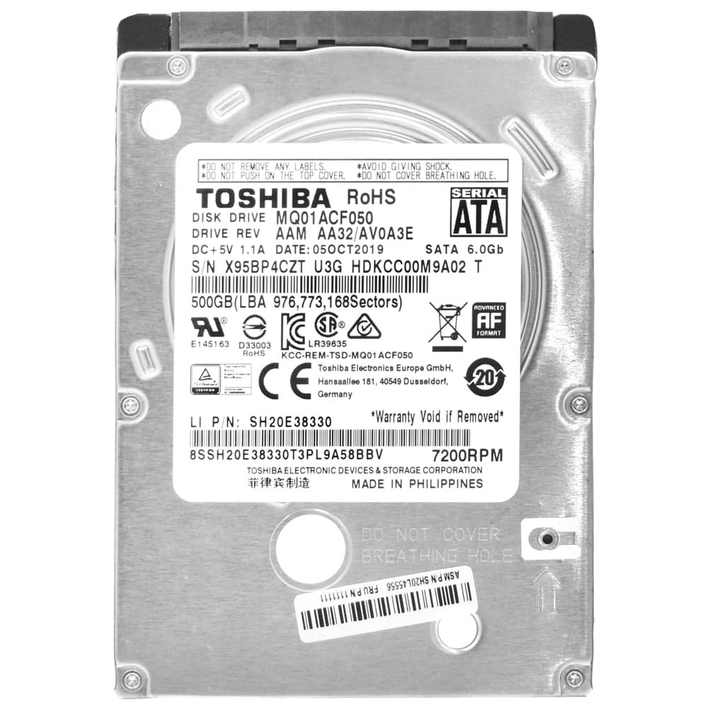 HD para Notebook Toshiba 500GB 2.5" SATA 3 - MQ01ACF050