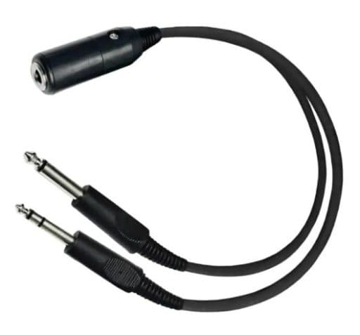 Adaptador de Cabo para Headset Plug Único 0.25 para Plug Duplo Gaba Hobby