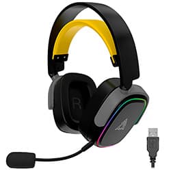 Headset Gamer Ajazz AHM09 Max RGB / Wireless - Preto / Cinza (986857)