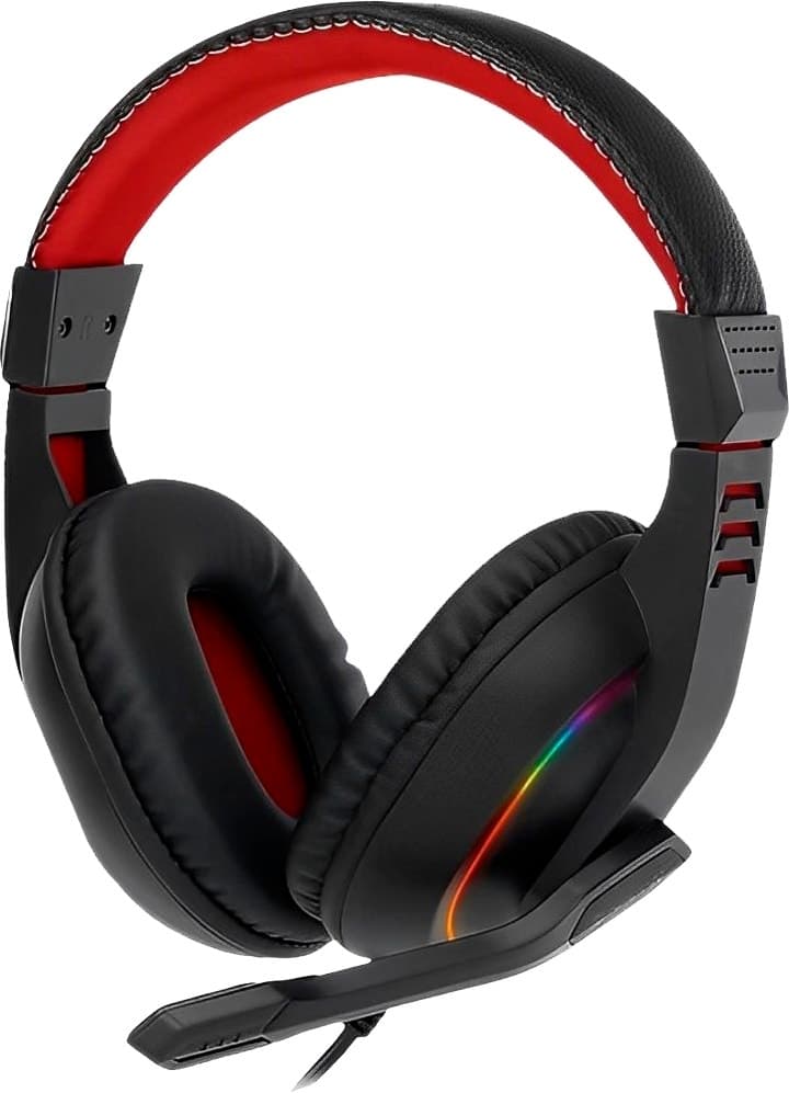Headset Gamer Redragon H120-RGB Ares / Com Fio / RGB - Preto / Vermelho