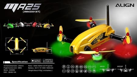 Helicóptero Align T-Rex Mr25 Quadcopter Racing RM42501XET