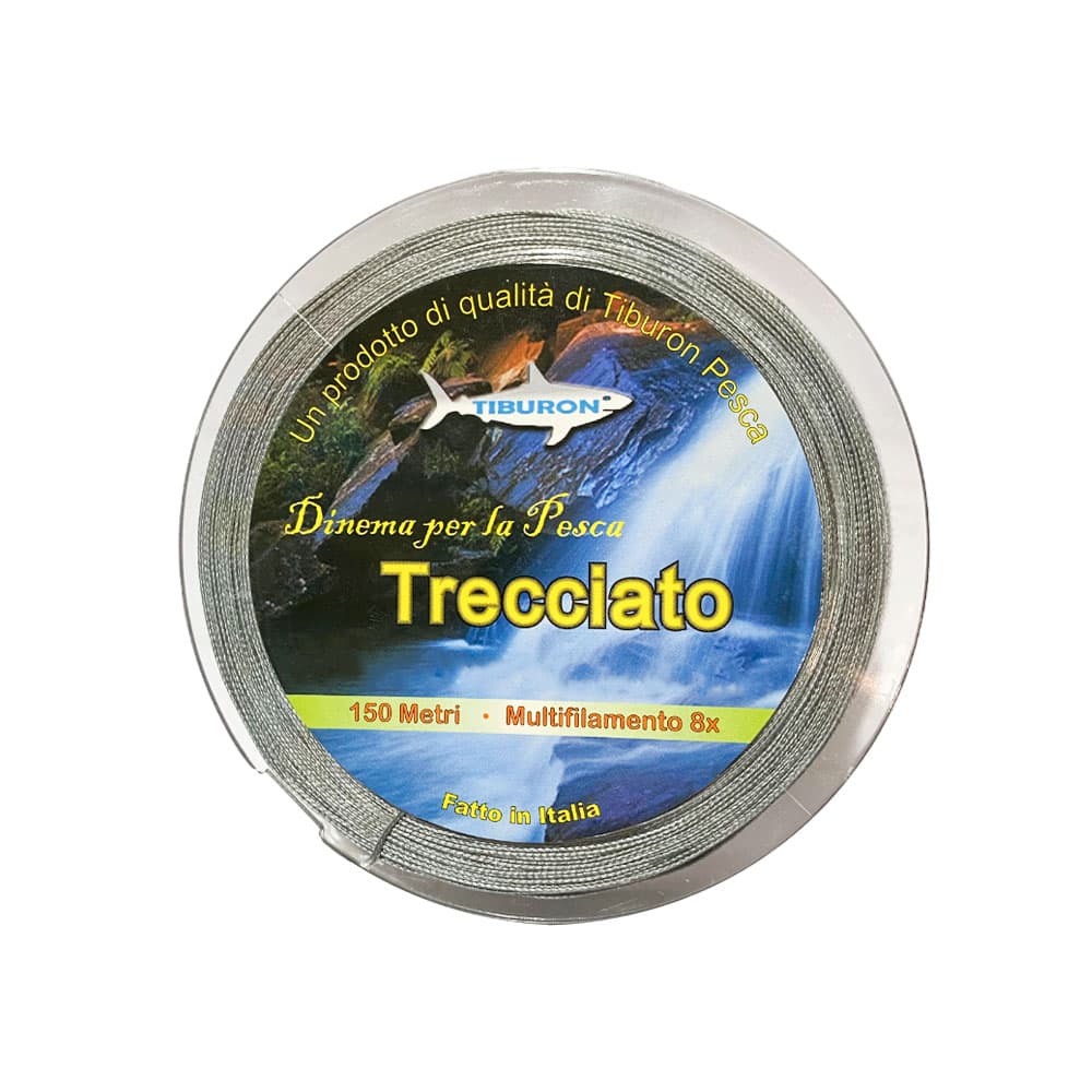 Linha de Pesca Tiburon Trecciato 8X 24KG 0.34Mm 150M Cinza