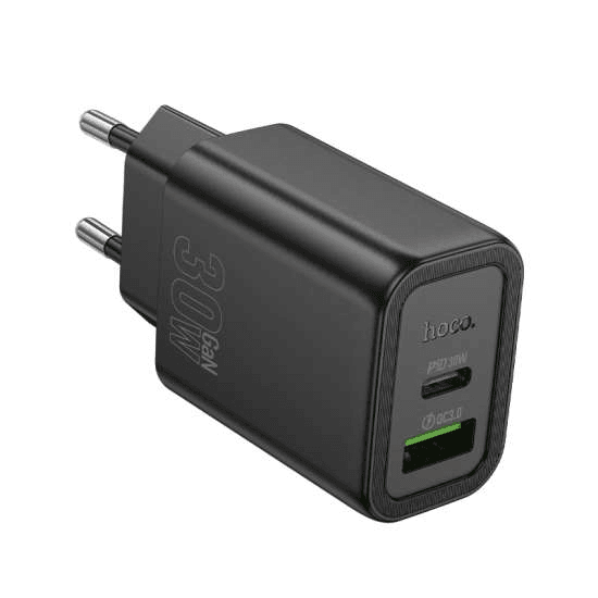 Carregador Hoco N63 30W USB-A/USB-C Preto