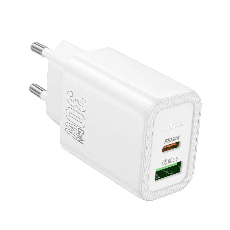 Fonte Hoco N63 USB-A/USB-C 30W Branco