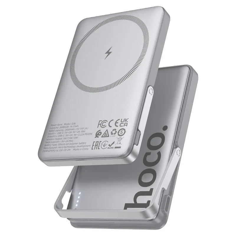 Power Bank Hoco Q36A Magnético PD20W 10000mAh Metal Gray