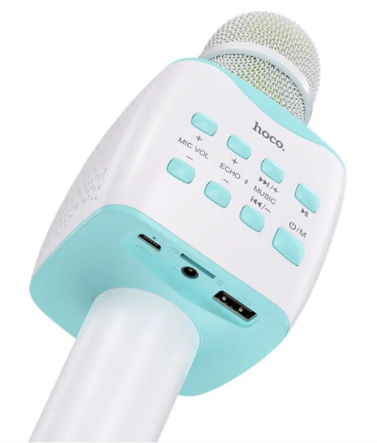 Microfone Karaoke Hoco Bk5 Bt USB Azul