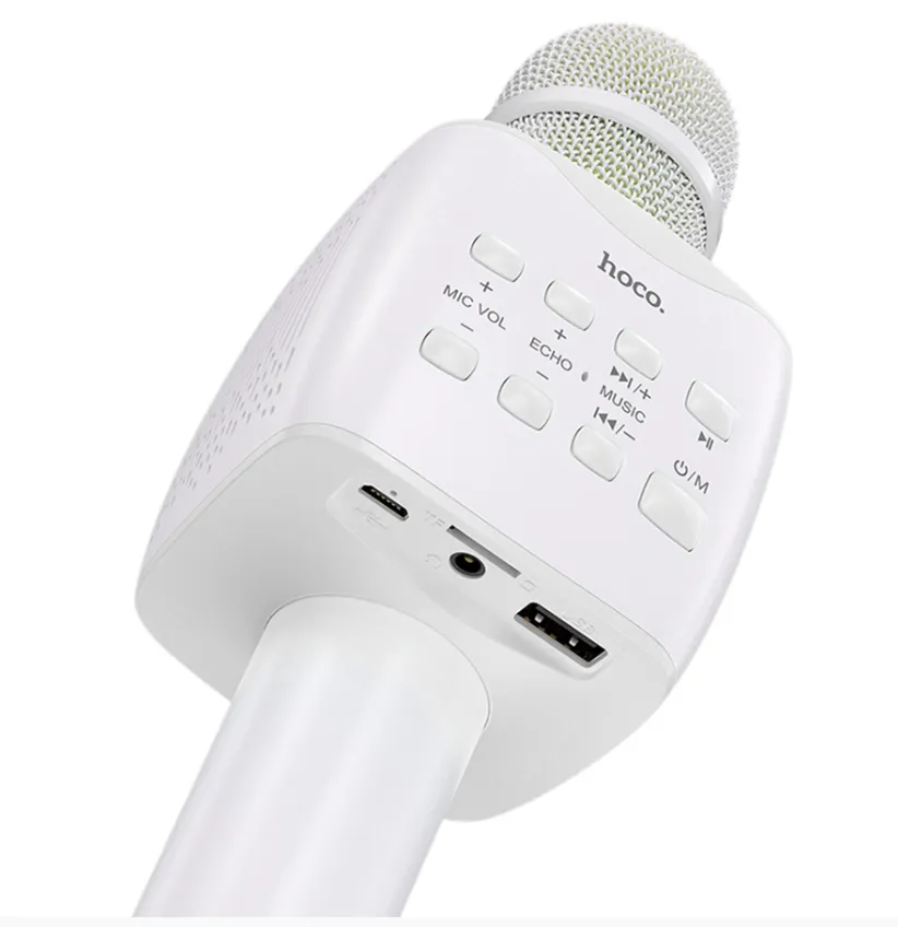 Microfone Karaoke Hoco Bk5 Bt USB Branco