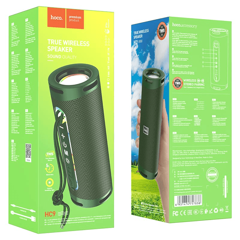 Caixa de Som Hoco Hc9 Bt USB Aux Fm Verde
