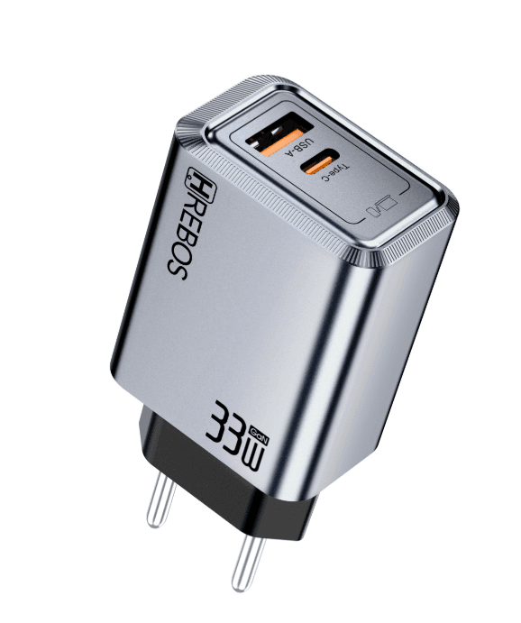 Fonte Hrebos Crg-233 USB-A/USB-C Grafite