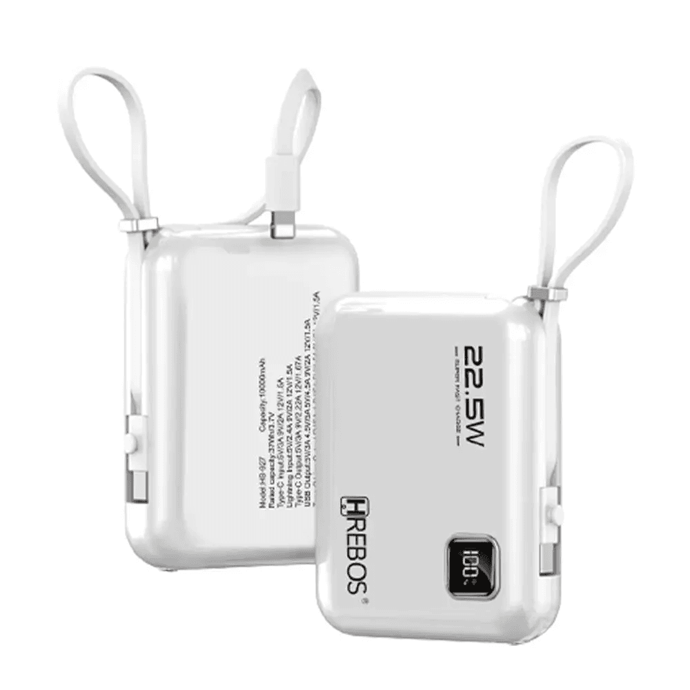 Power Bank Hrebos Pb-927 Premium 10000mAh 22.5W Branco