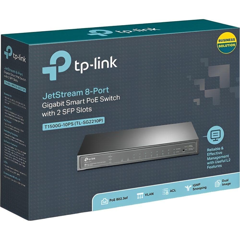 Switch Tp-Link Tl-SG2210MP 8 Portas Giga Poe+ 2 Sfp
