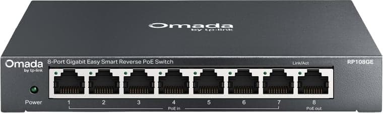Hub Switch TP-Link Tl-RP108GE de 8 Portas 10/100 Mbps com PoE+ de 1 Porta