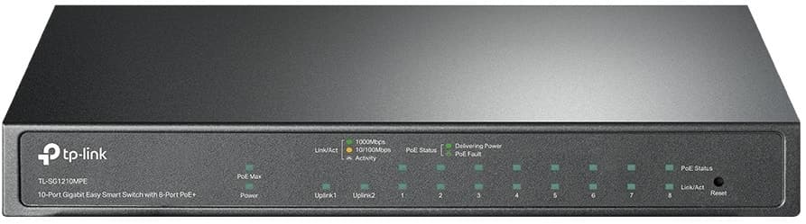Switch PoE+ TP-Link Tl-SG1210MPE de 10 Portas 10/100 Mbps com 8 Portas