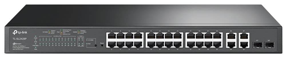 Switch TP-Link Tl-SL2428P JetStream de 28 Portas com PoE+ de 24 Portas