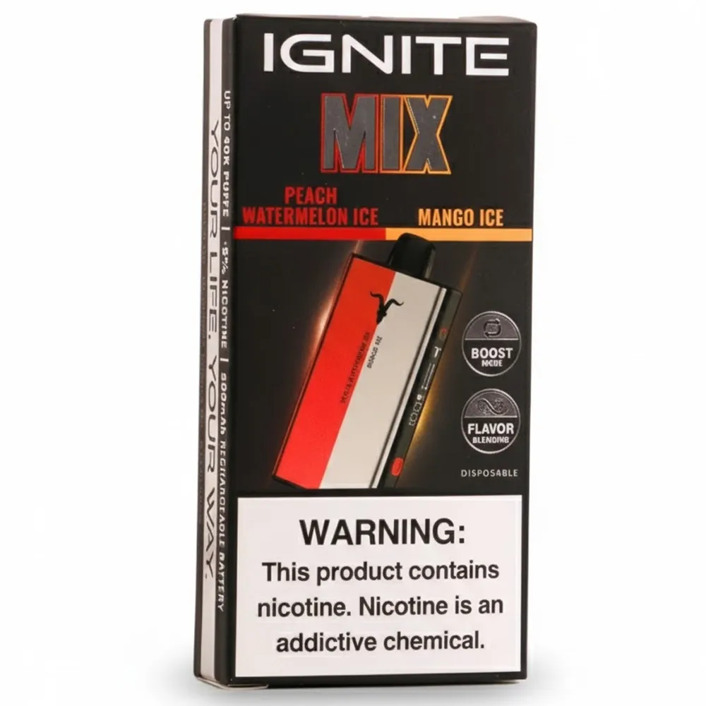 Vape Descartável Ignite Mix 40000 Puffs Mango Ice/Peach Watermelon Ice