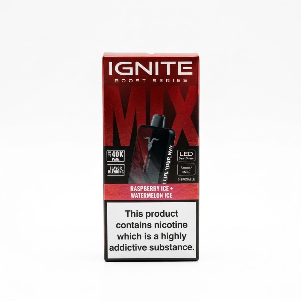Vaper Desechable Ignite Mix Boost Series 40K Raspberry Ice/Watermelon Ice