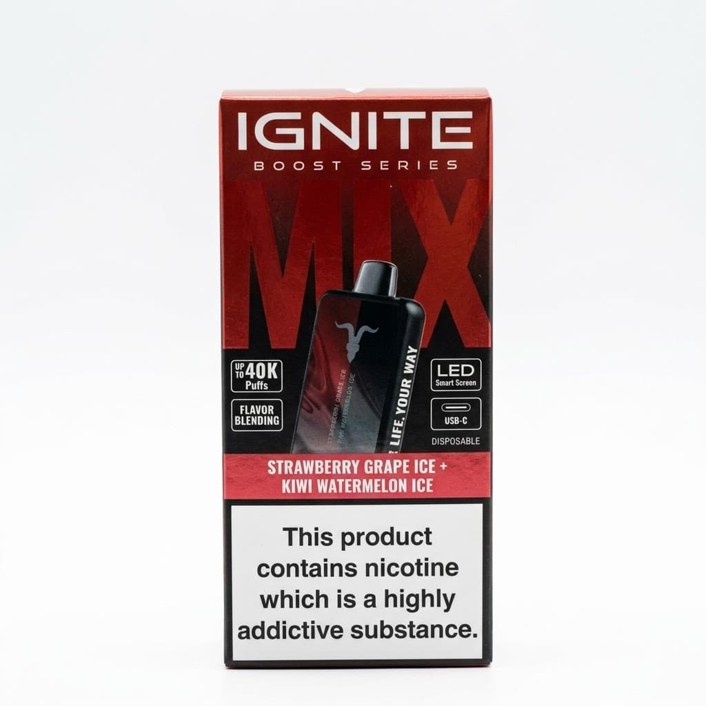 Vaper Desechable Ignite Mix Boost Series 40K Strawberry Grape Ice/Kiwi Watermelon Ice