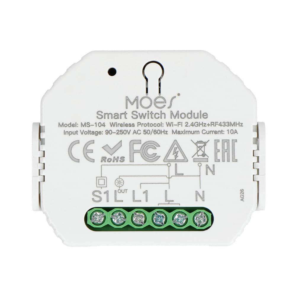 Interruptor Inteligente Moes Ms-104 1GAN Wi-Fi Rf