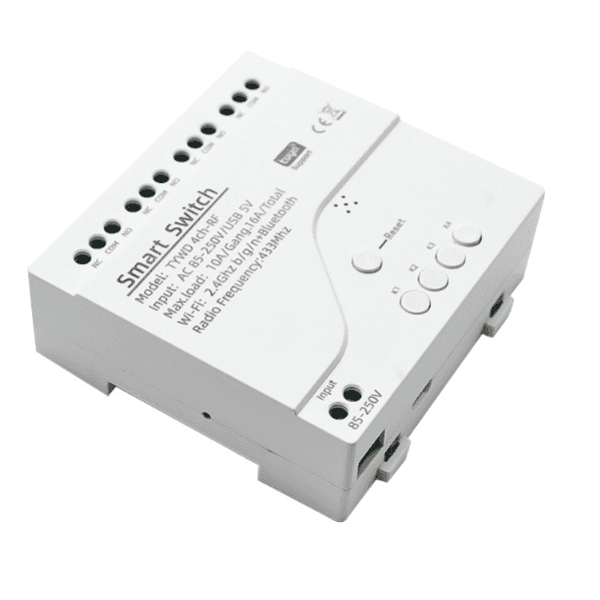 Módulo Relé Inteligente Wi-Fi 4Life Smart Switch Tywd 4CH-Rf 4 Canais 10A 85-250V Branco