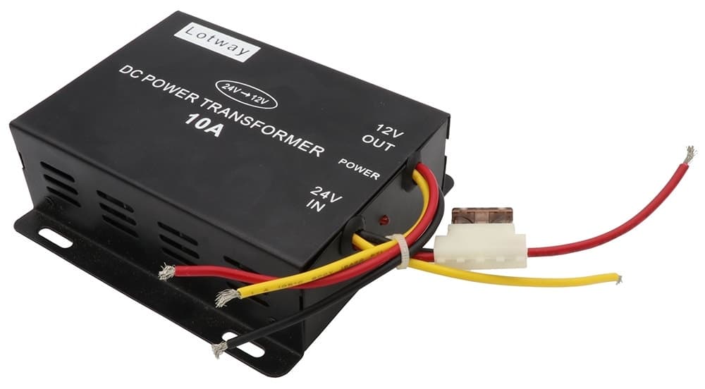 Conversor de Voltagem Lotway 24V para 12V 10A Preto
