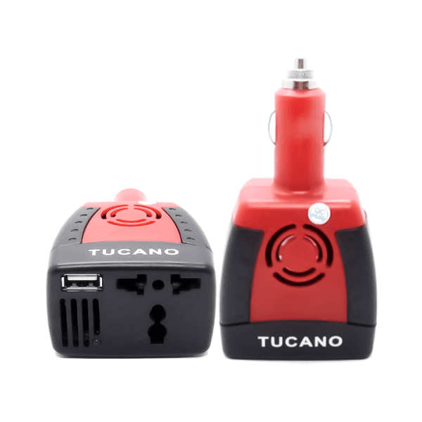 Inversor de Voltagem para Carro Tucano 150W 12V para 220V Preto/Vermelho