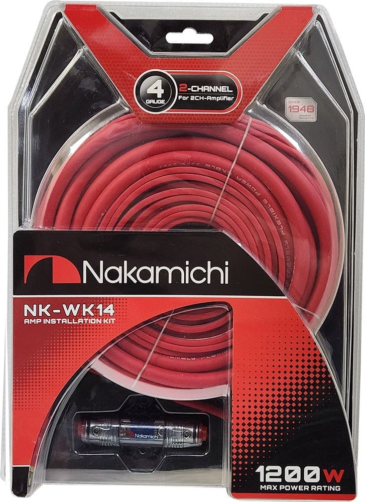 Kit Cabo Rca Nakamichi 4GA 1200W - 250W Rms Nk-Wk14