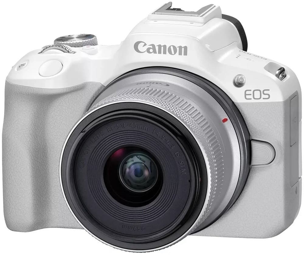 Kit Câmera Digital Canon Eos R50 Rf-S 18-45MM F4.5-6.3 Is Stm Branca