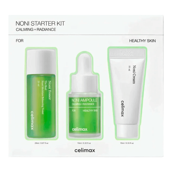 Kit Cuidado Facial Celimax The Real Noni Starter Com 3 Peças / Tônico + Sérum + Creme