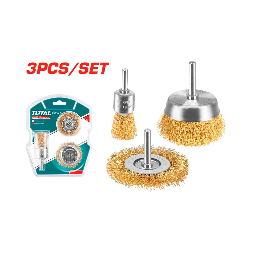 Kit de Escova de Aço Total 3 Peças