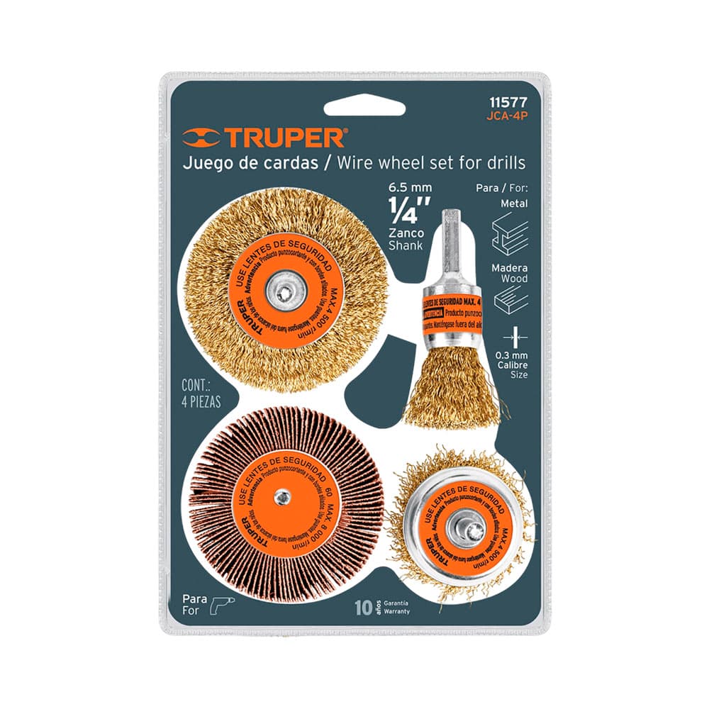 Kit de Escova de Arame Truper 11577 4 Peças