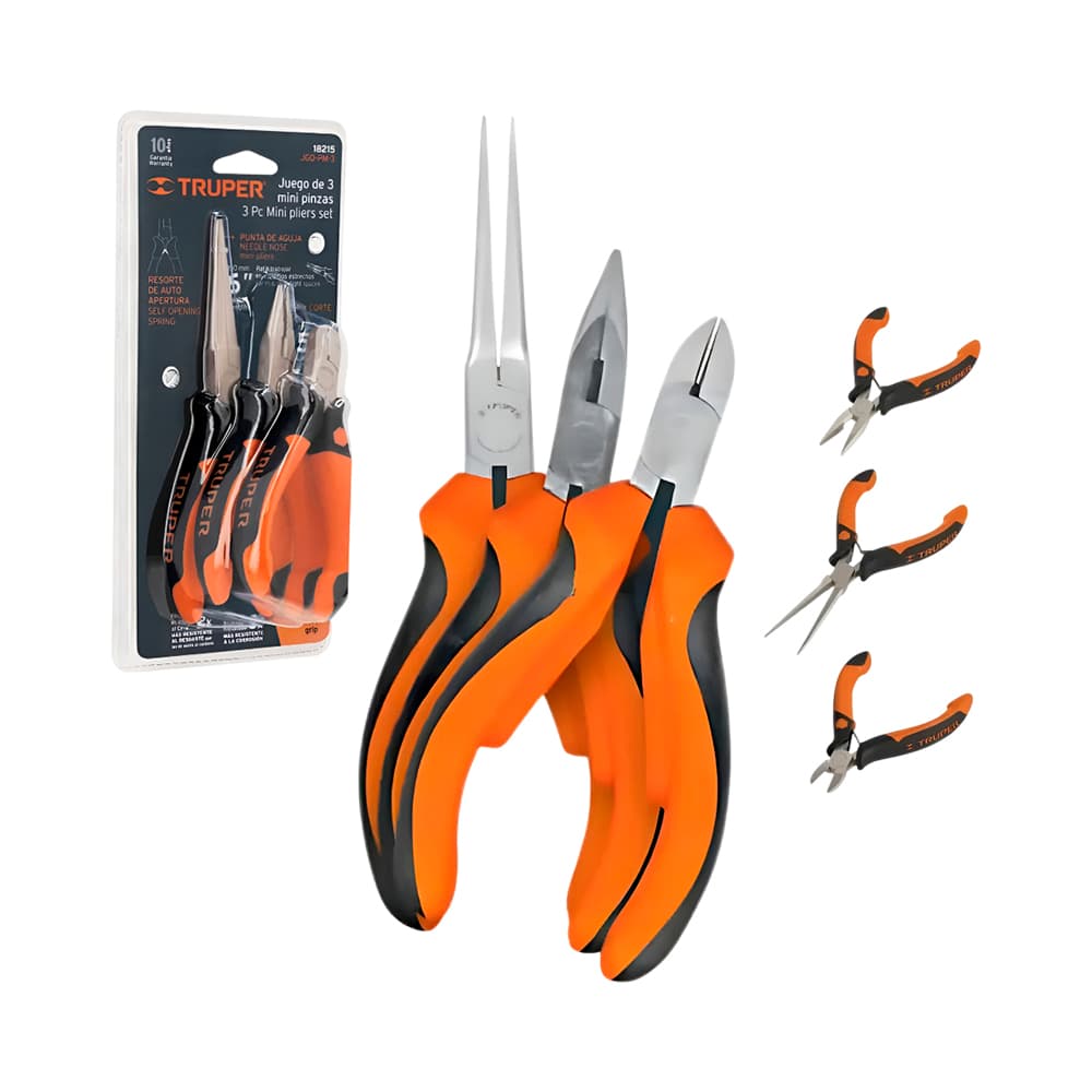 Kit de Mini Alicates Truper 18215 3 Peças