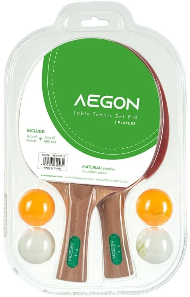 Kit Raquete Ping Pong Aegon Aett21018 (1 Par)
