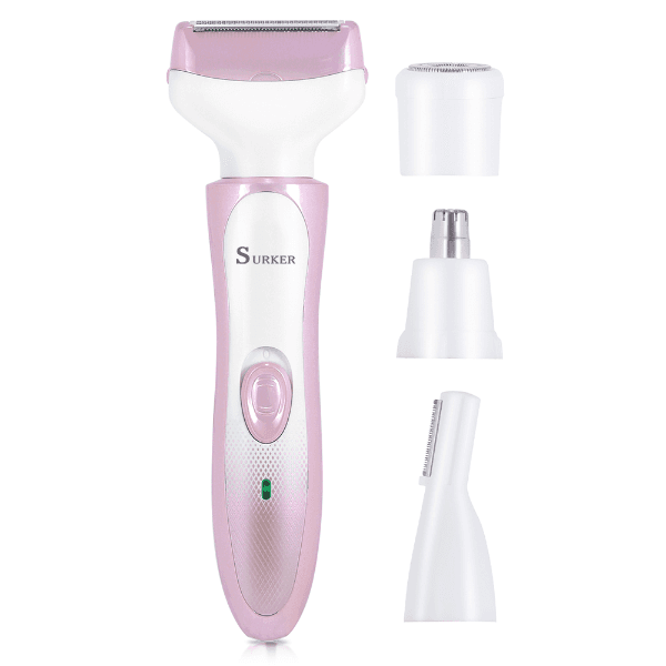 Kit Depilador Elétrico Feminino Surker Sk-155 4 Em 1 5W Recarregável Branco/Roxo Claro