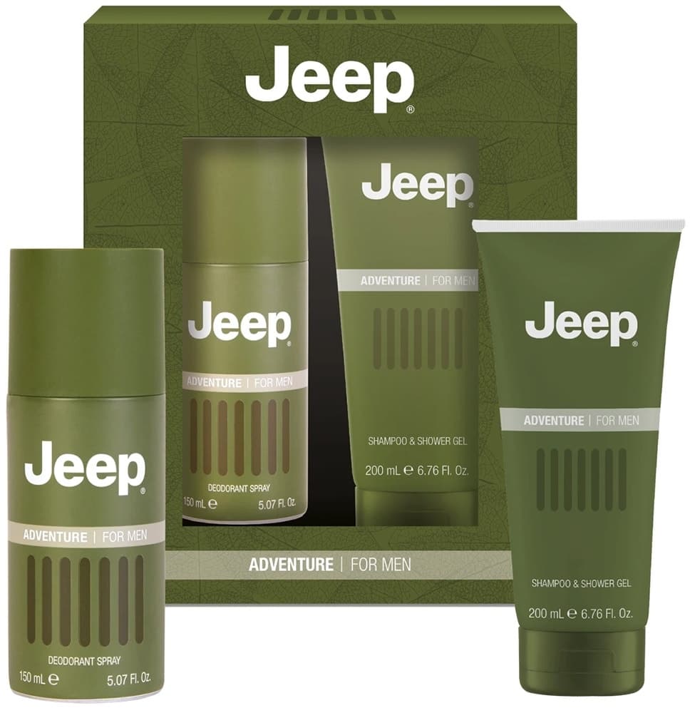 Kit Jeep Adventure Shampoo + Gel de Banho 200mL + Desodorante 150mL