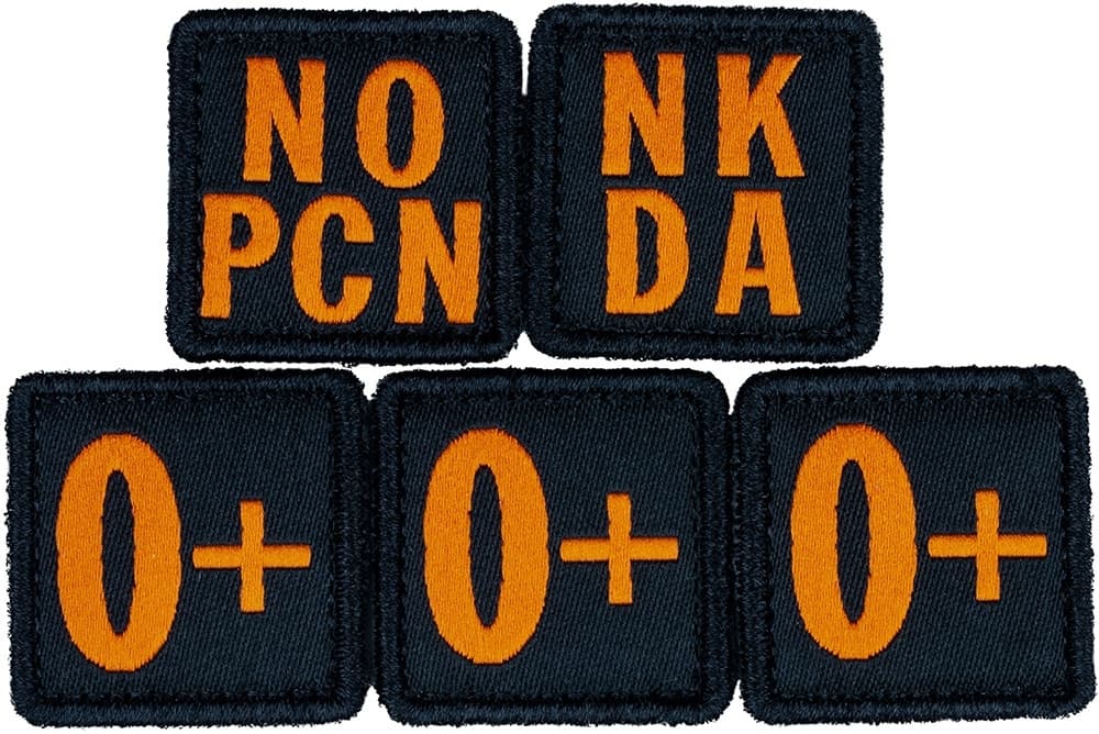 Kit Patches Tipo Sanguíneo O+ 5.11 Tactical