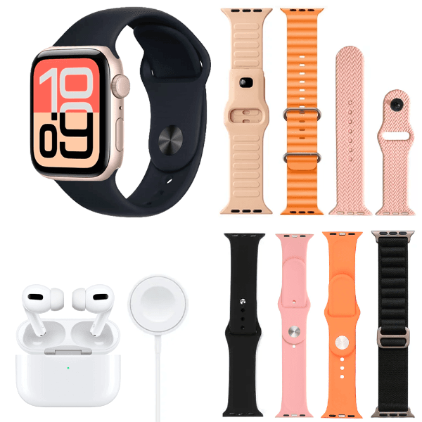Kit Relogio Smartwatch LSSD S1000 Promax Com Bluetooth / Fone de Ouvido Sem Fio + 7 Pulseiras - Color Mix