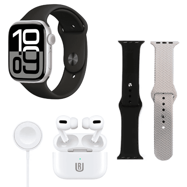 Kit Relógio Smartwatch Ur W9 Pro Max Com Bluetooth, Fone de Ouvido Sem Fio e 2 Pulseiras Color Mix
