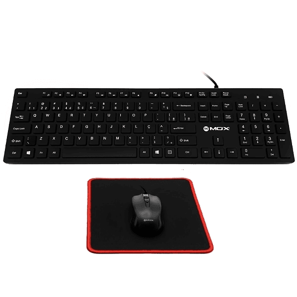 Kit Teclado e Mouse Com Fio Mox MO-K351 Com Mousepad / USB-A / Espanhol - Preto
