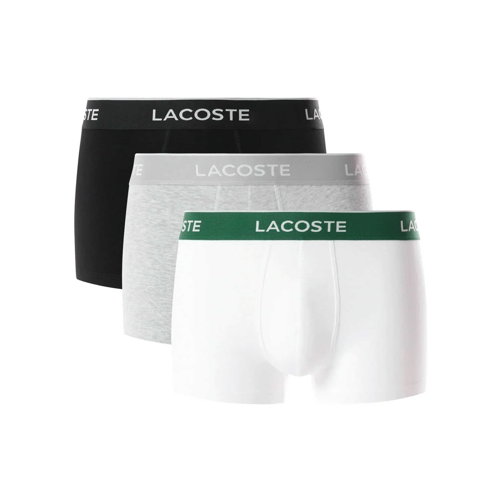 Pack 3 Boxer Lacoste 5H1300 23 Nua Jersey Liso Tamanho S Preto/Branco/Cinza Tam. S