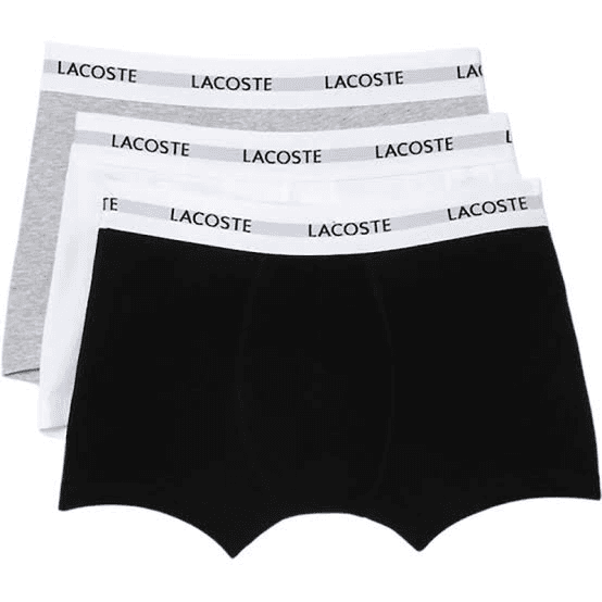 Boxer Pack Masculino Lacoste 5H5150 23 Nua M Preto/Branco/Cinza Tam. M