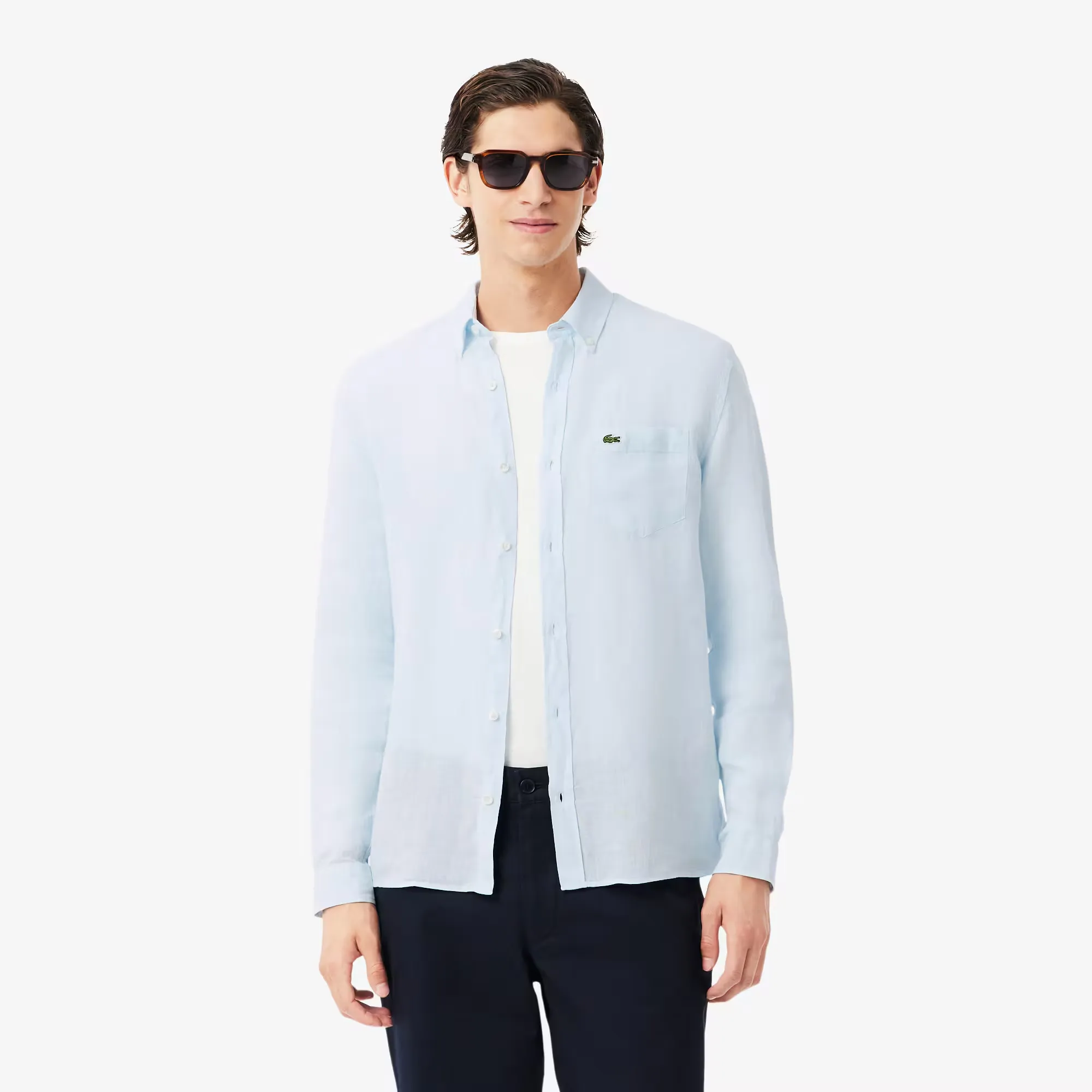 Lacoste Camisa M CH5692 23 001 Lino Lisa Regular Fit (t) 44