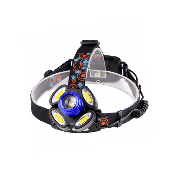 Lanterna de Cabeça Headlight S1900 com 5 Leds Recarregável Azul