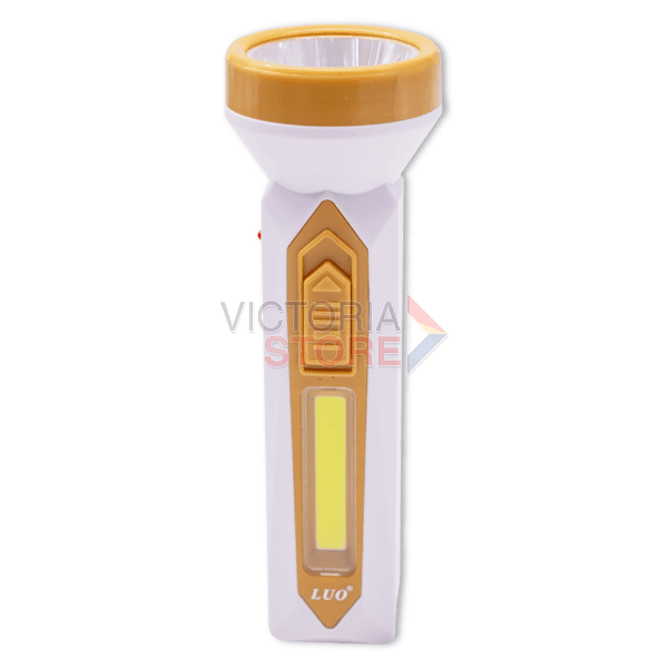 Lanterna Luo Lu-318 Recarregável 1W 80M 400Mah 110-220V ~ 50/60Hz Branco/Dourado