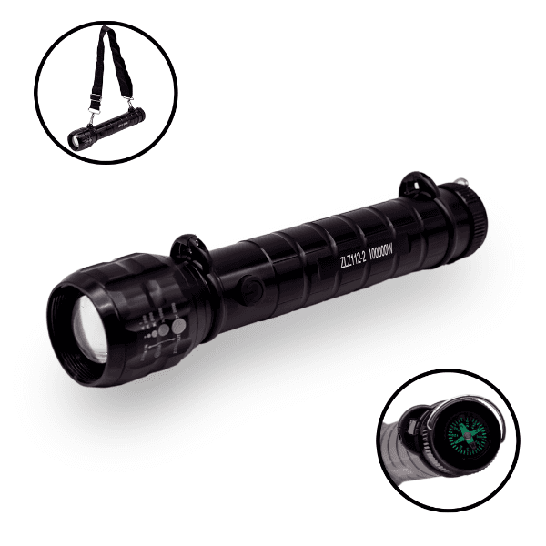 Lanterna Tática Golden Led Strong Zlz112-2 100000W (Não Inclui Bateria) - Preto